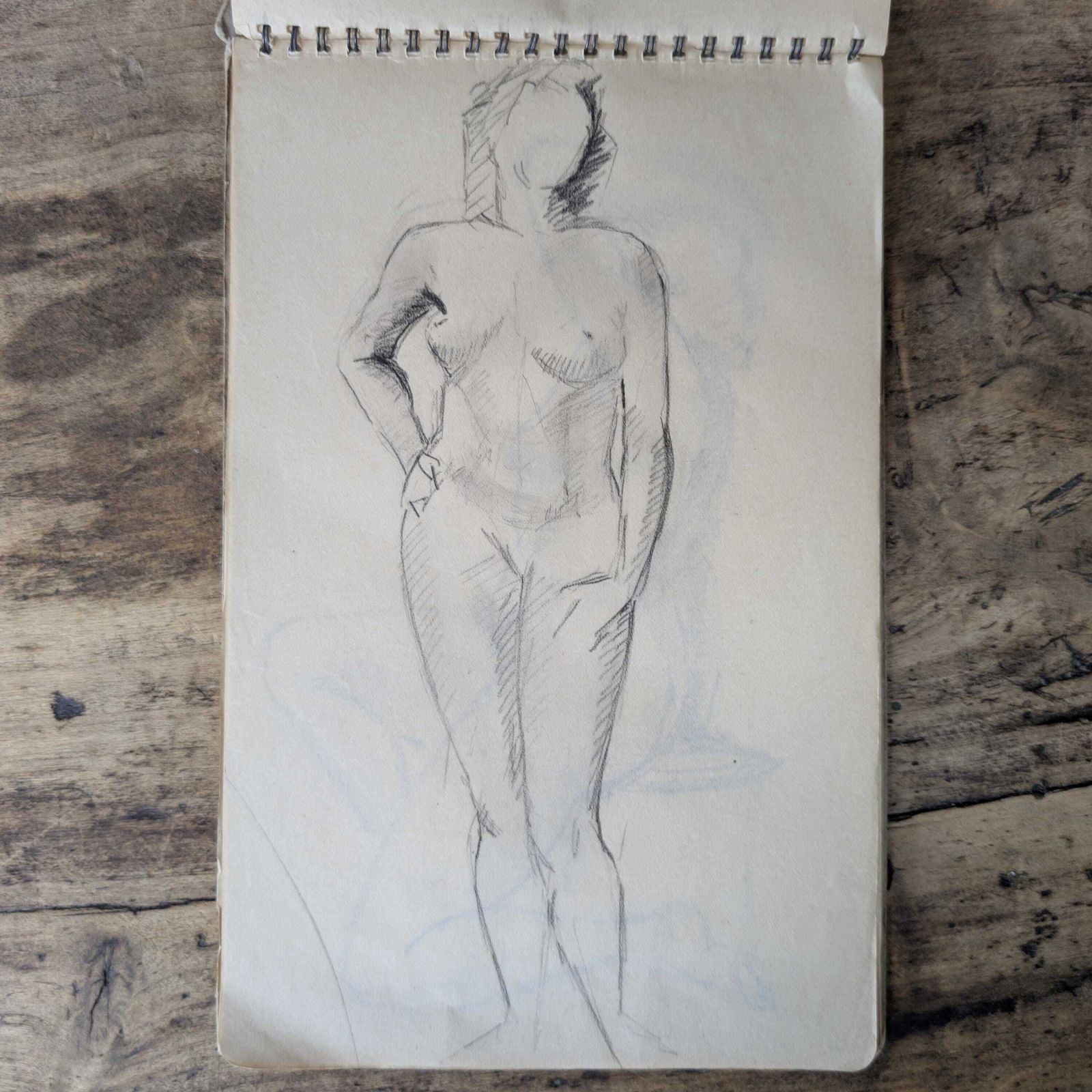 photo buy 1940s Canson Sketchbook, Original French Life Drawings Figure Studies 47 Pages