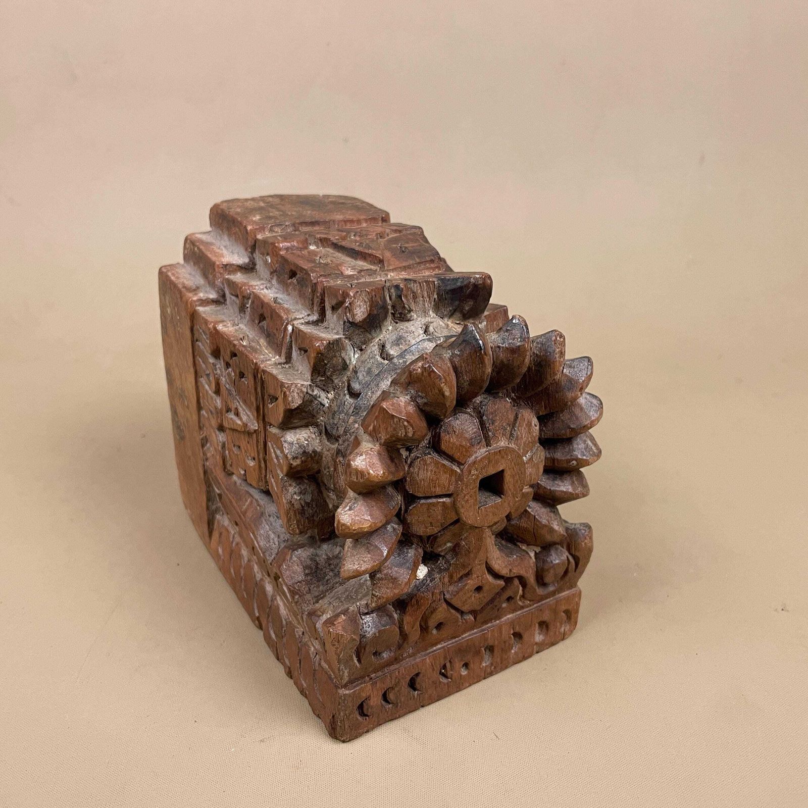 Carved Wood Temple Block Oriental Sculpture Wall Bracket Architectural Asian Chinese Style Handmade Decorative photo buy