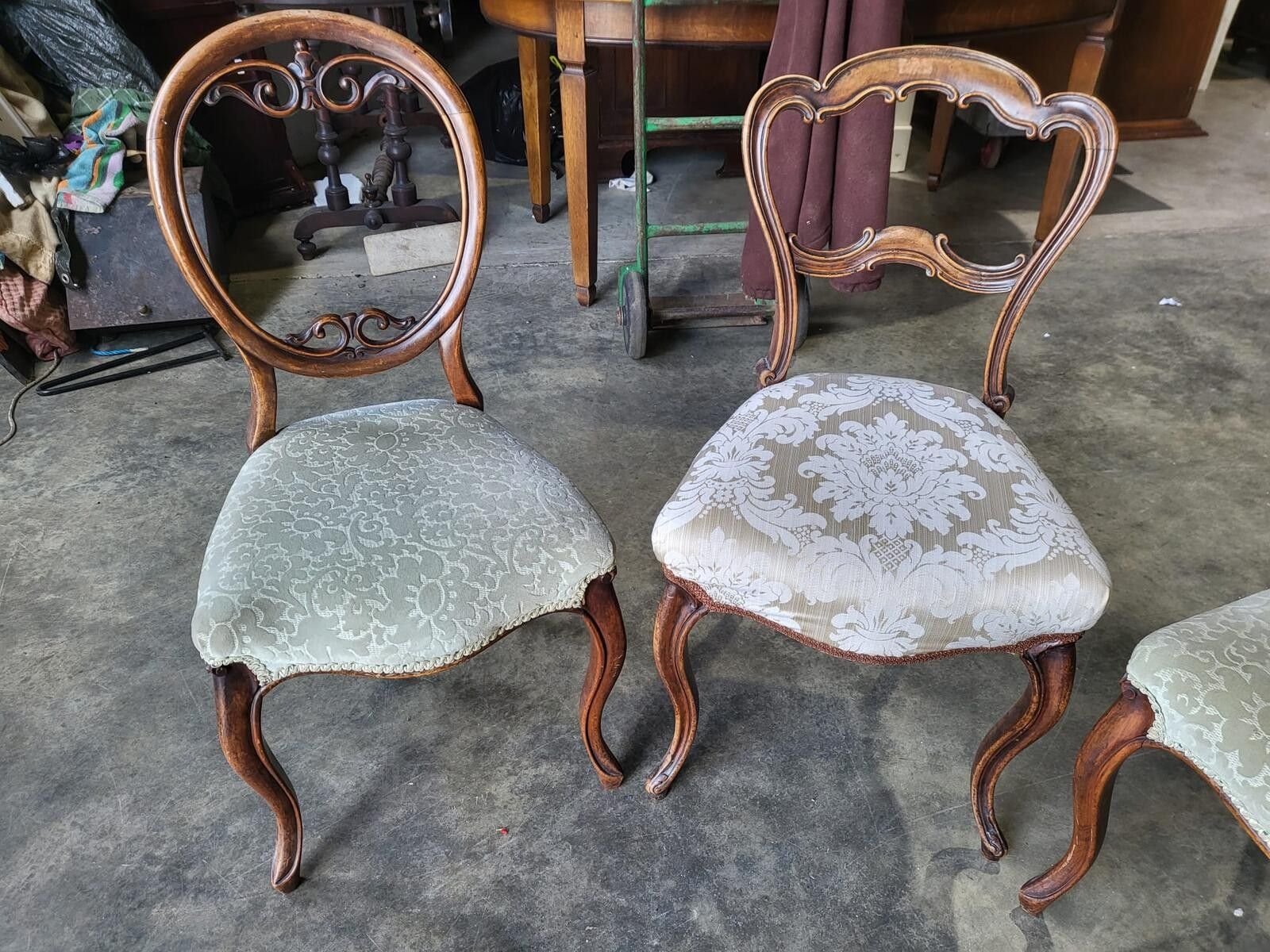 Six Mix Antique Edwardian Balloon Back Dining Chairs Cabriole Legs photo Furniture