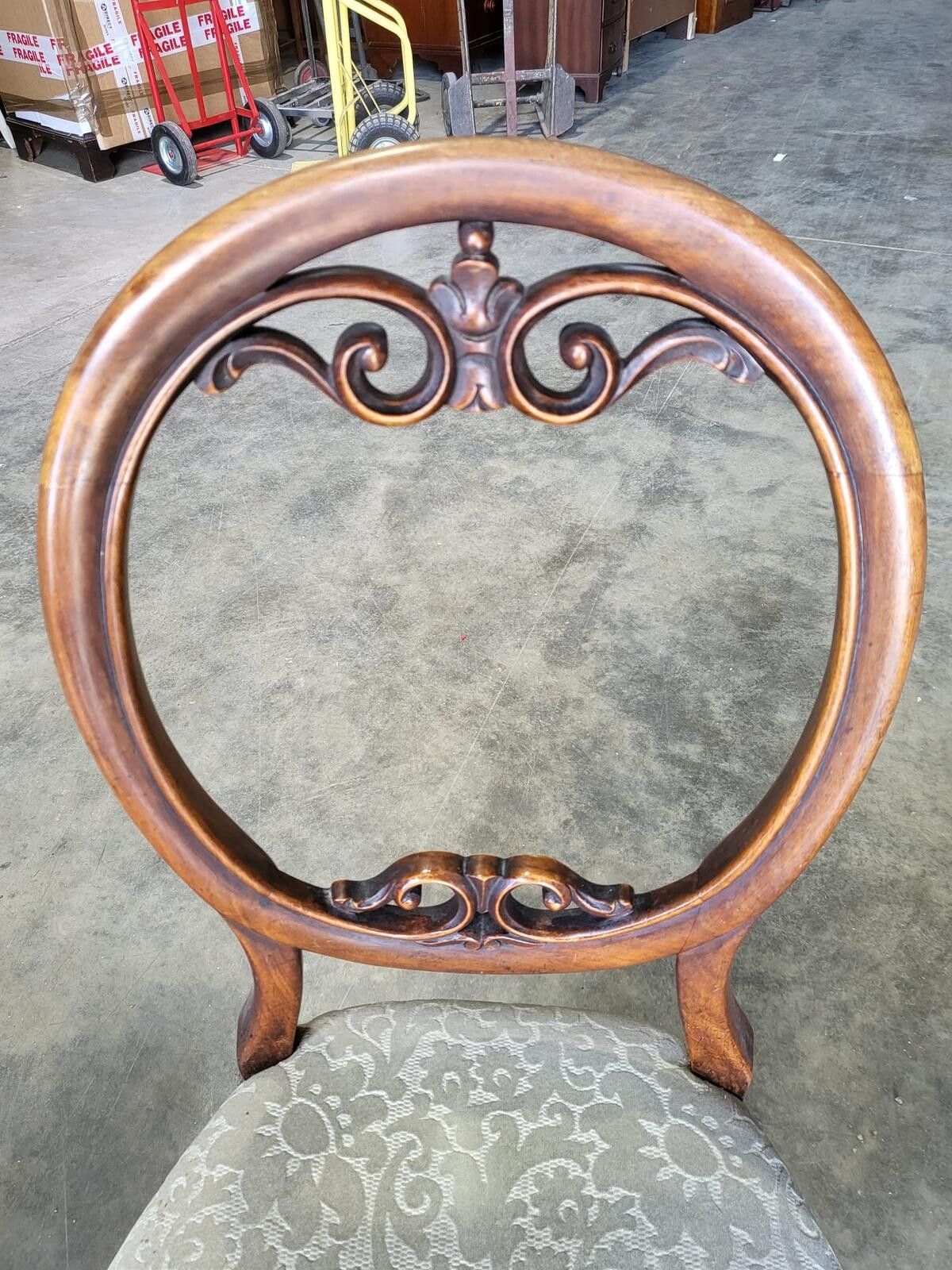 Six Mix Antique Edwardian Balloon Back Dining Chairs Cabriole Legs photo 440.0