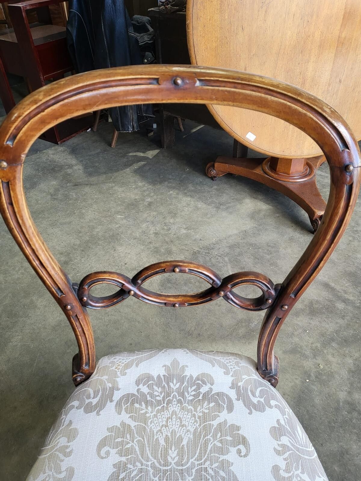 Six Mix Antique Edwardian Balloon Back Dining Chairs Cabriole Legs photo buy
