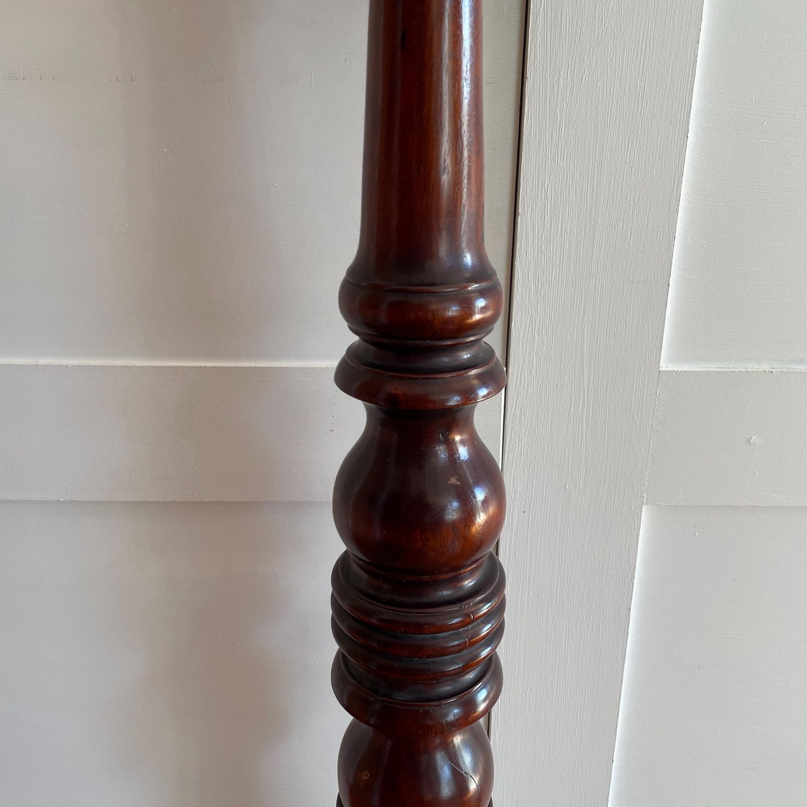 Tall Wooden Plant Stand Table Carved Patterned Oriental Dark Wood Floor Pedestal Round Display Stand Accent photo Home Decor