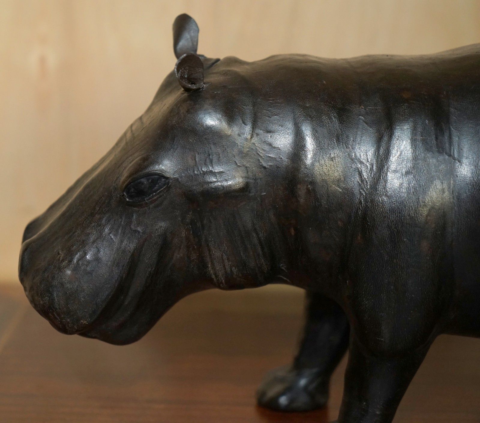 Lovely Liberty's London Omersa Brown Leather Hippopotamus Footstool Hippo photo Furniture