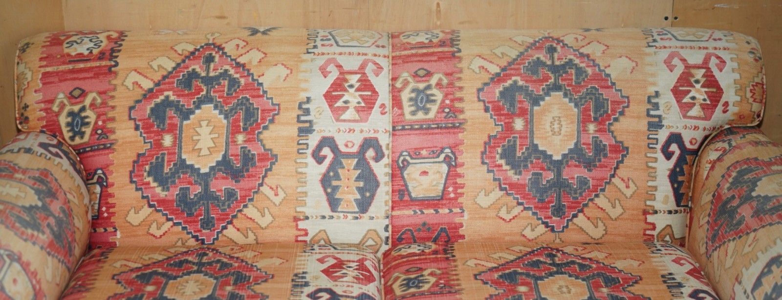 Exquisite Original Edwardian Kilim Upholstered Sofa Chaise Lounge With Drop Arm photo Furniture