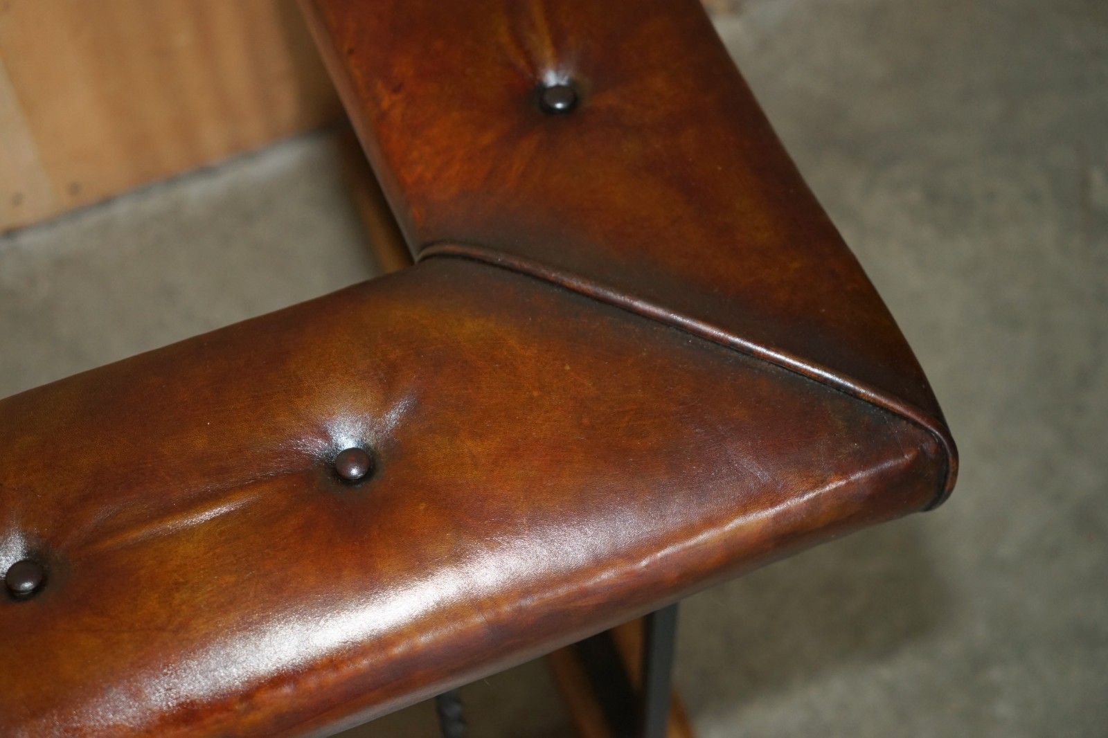 photo buy Huge Museum Quality Victorian Whiskey Brown Leather Chesterfield Club Fender