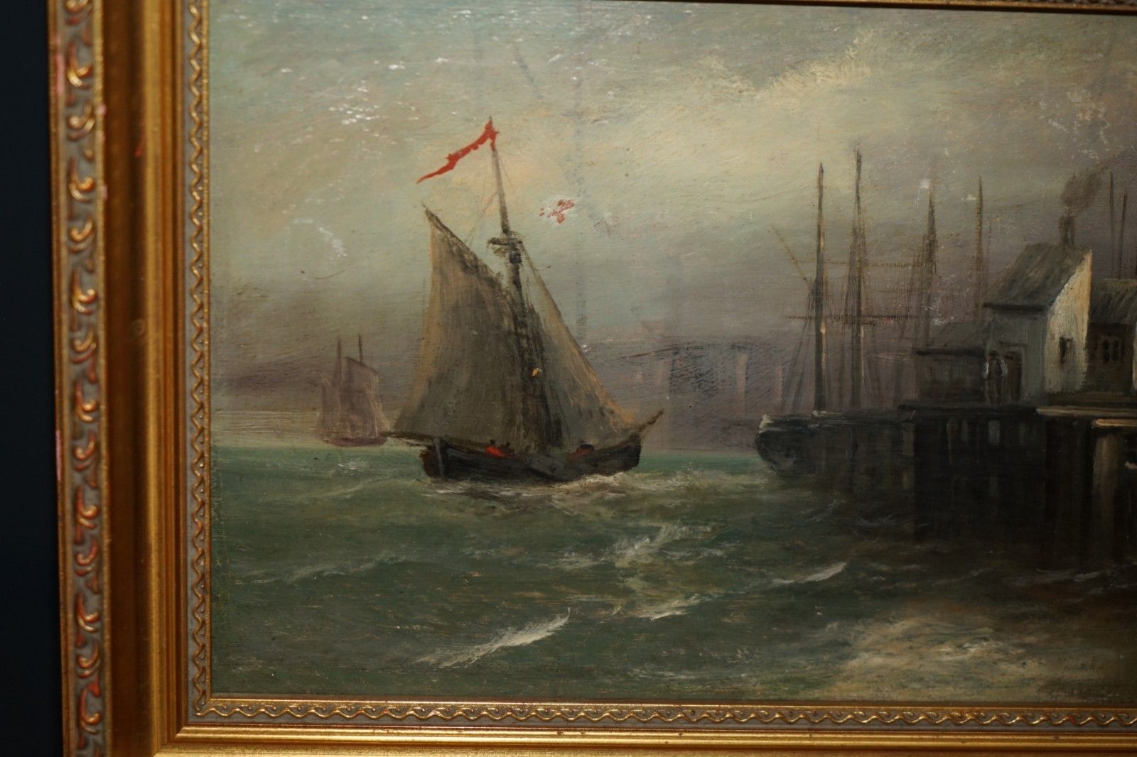 After William Anslow Thornley 1858 98 Nautical Oil Painting Titled Off The Wharf photo furniture