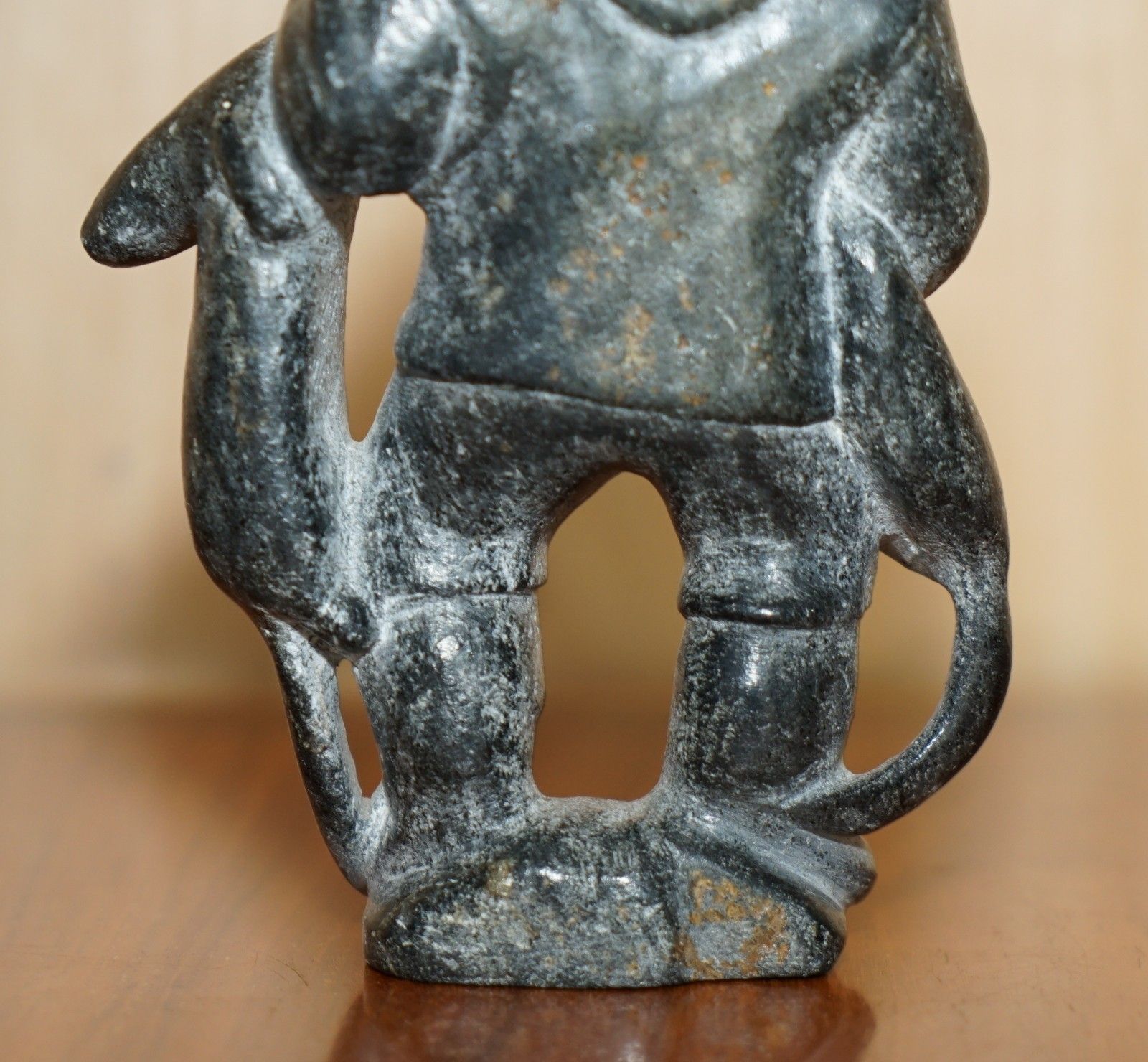 Art Fine Joanassie Smith Signed Serial Numbered Inuit Eskimo Hunter Soapstone Statue photo