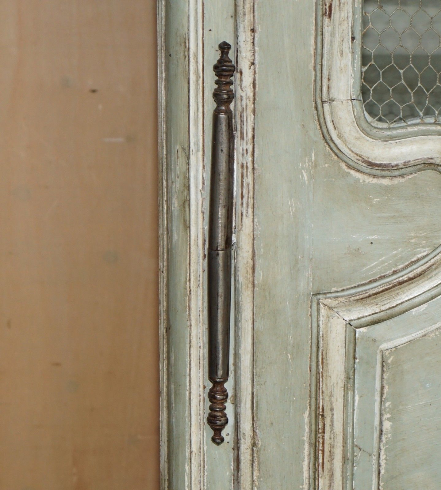 Large Antique 1820 Louis XV Painted Armoire Bibliotheque Housekeepers Cupboard photo buy