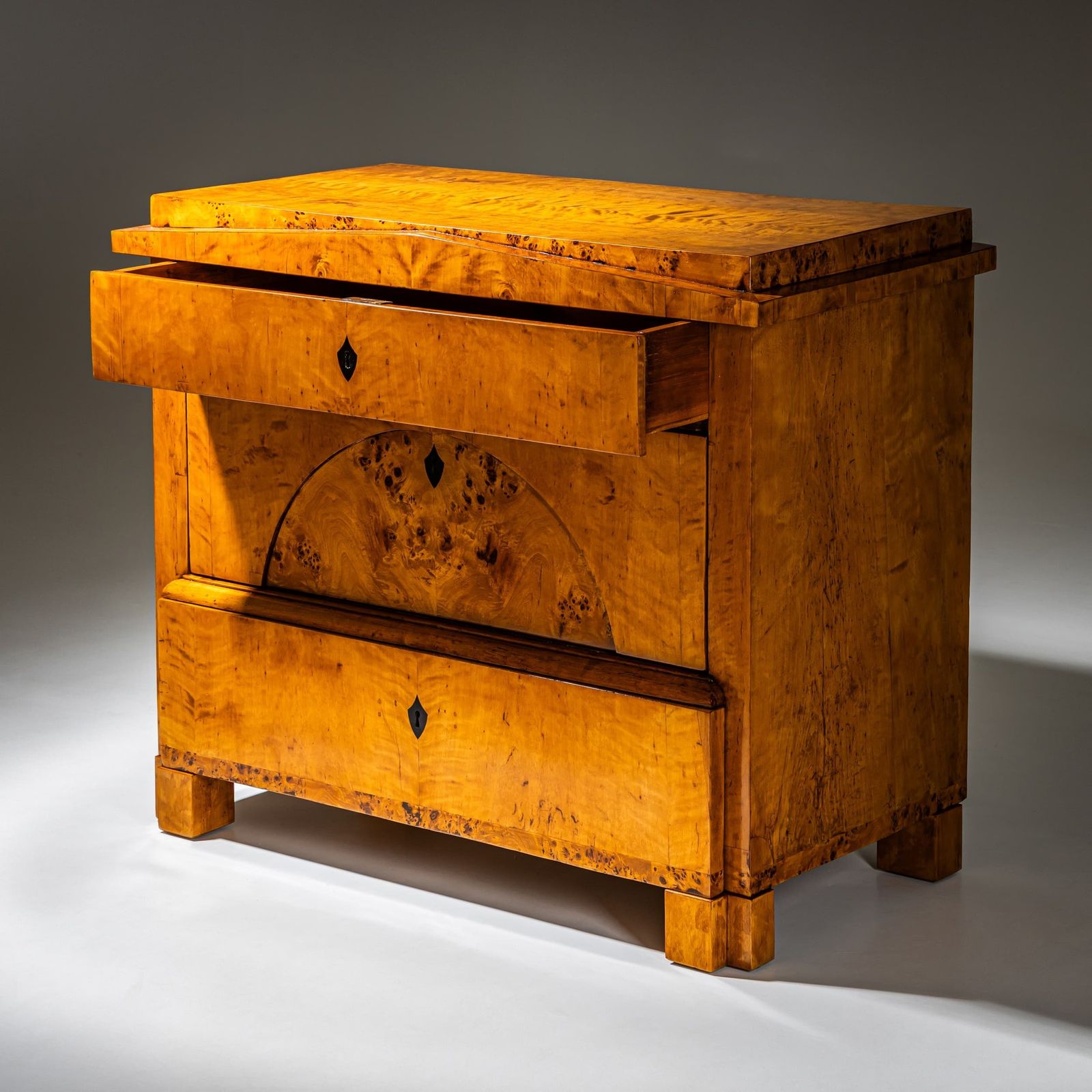 Biedermeier Chest Of Drawers In Birch, Northern Germany, Circa 1820 photo vintage