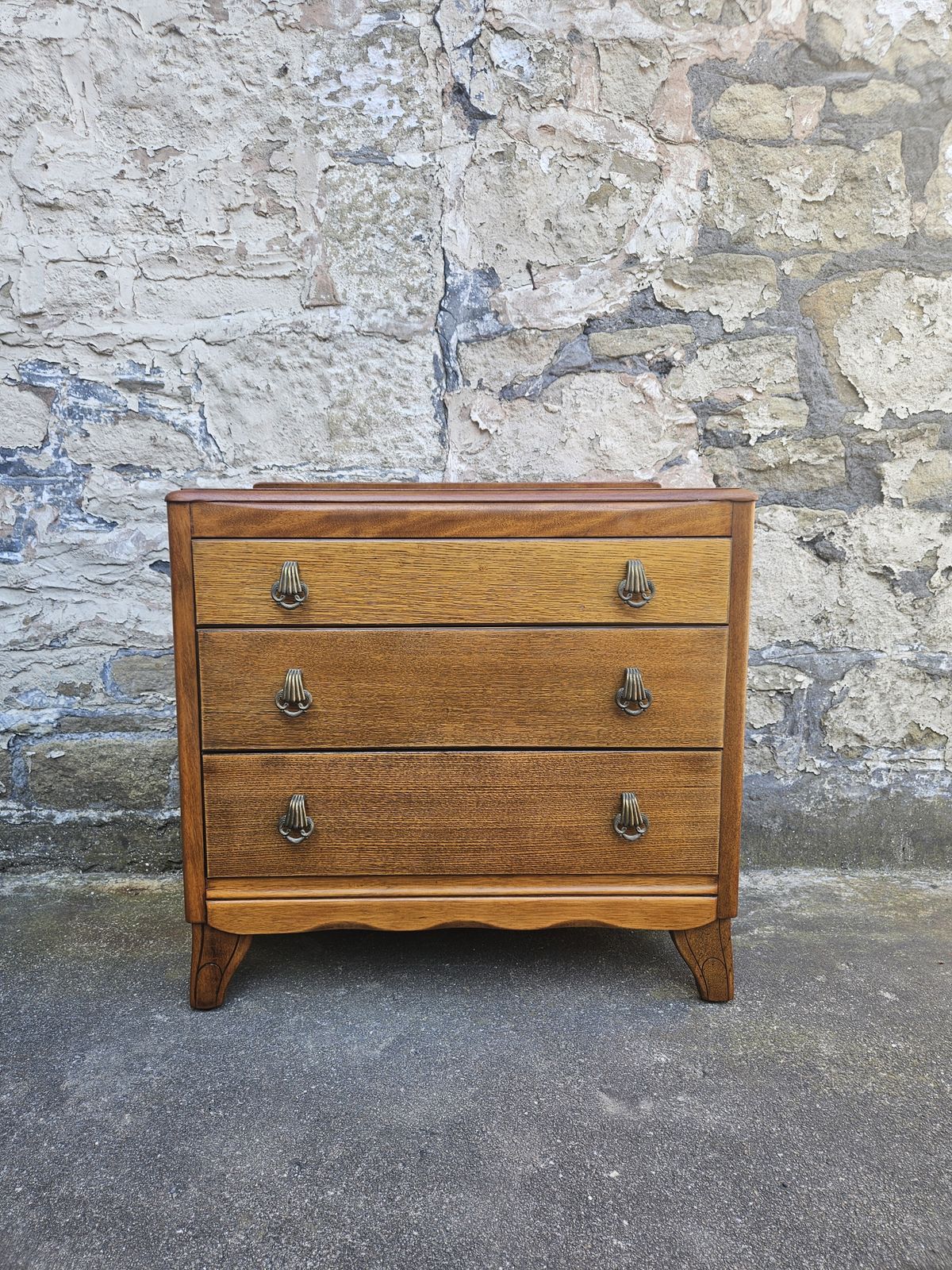 Vintage Lebus Chest Of Drawers Three Drawer Oak Cabinet Tallboy Super Proportions And Detailing