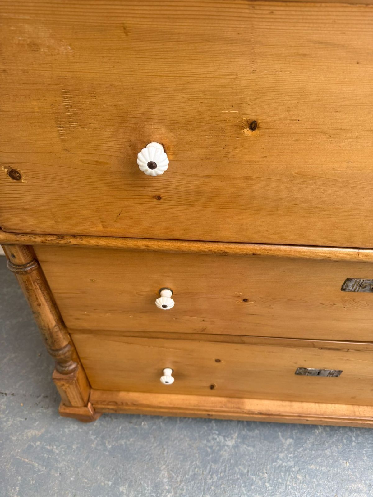 A Massive Victorian Pine Hungarian Waxed 3 Drawer Chest Of Drawers photo buy