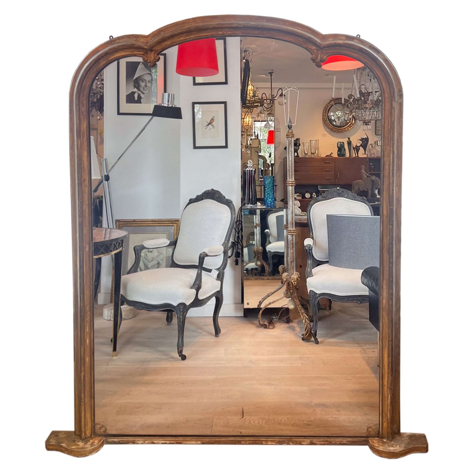 Large Late 19th Century French Overmantle Mirror photo furniture