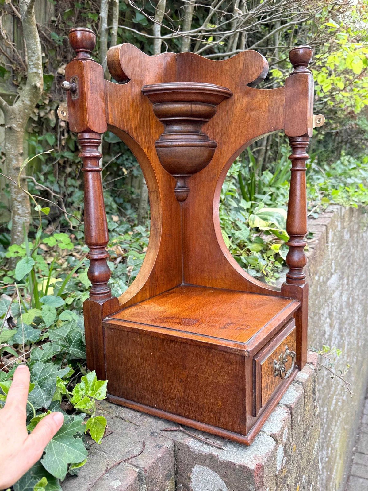 Edwardian Satinwood And Walnut Corner Shelf Antique Furniture Fragment, Architectural Shelf Unit photo for sale