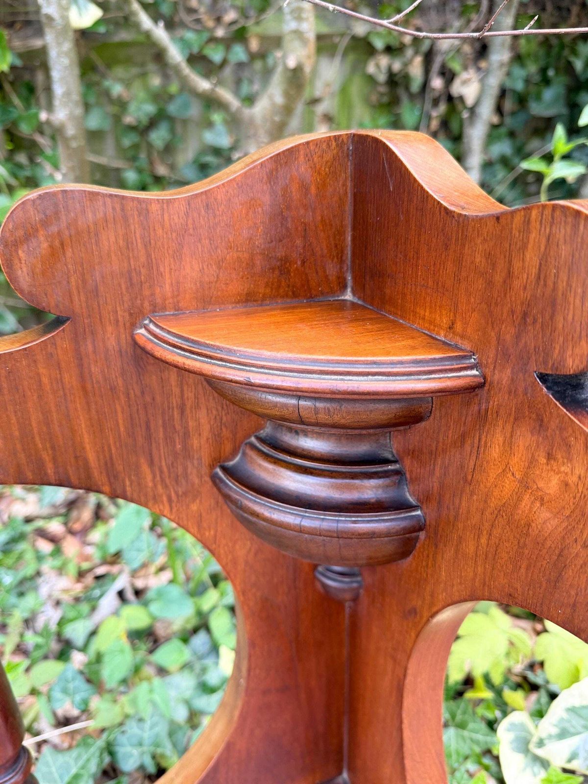 photo for sale Edwardian Satinwood And Walnut Corner Shelf Antique Furniture Fragment, Architectural Shelf Unit