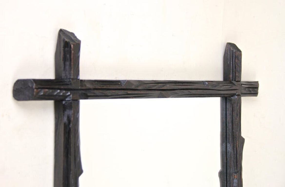 19th Century Rustic Black Forest Wall Mirror   Hand Carved, Austria, Circa 1880 photo Home Decor