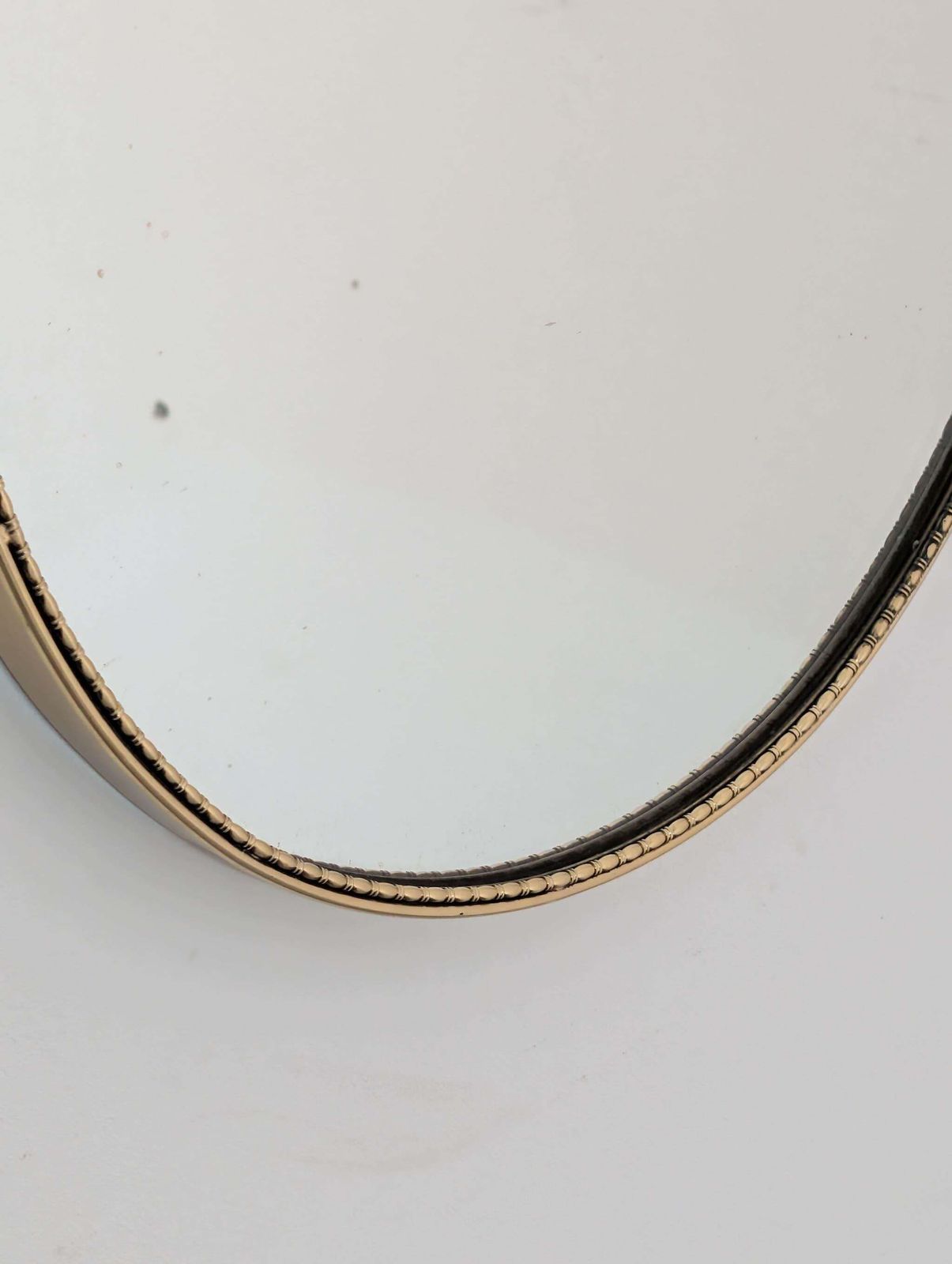 Italian Mid Century Modern Brass Shield Mirror In The Style Of Gio Ponti, 1960s photo 1173.0