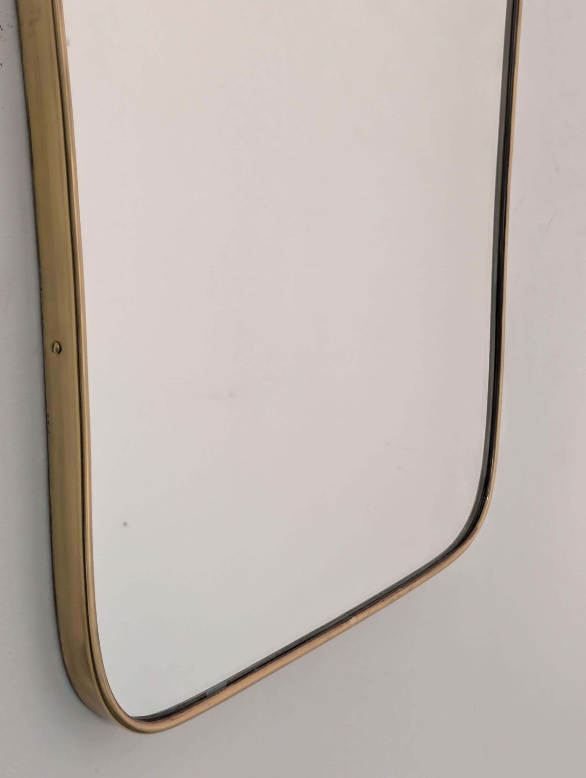 Iconic Italian Mid Century Modern Brass Shield Mirror By Gio Ponti, 1950s photo 1262.0
