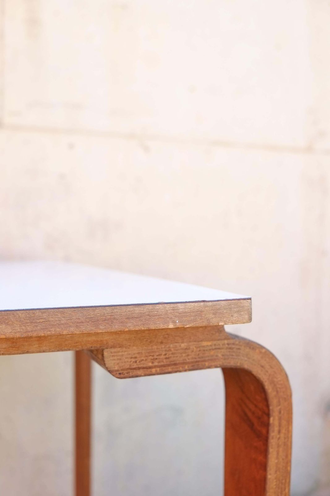 Mid Century Bentwood Plywood & Formica Desk By James Leonard For Esavian photo vinterior