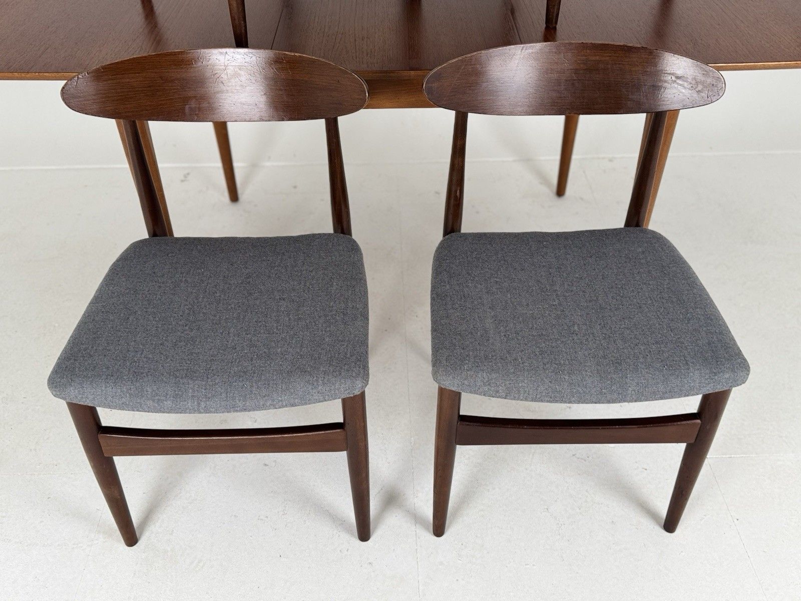 Mid Century  Rectangle Extending Jentique Dining Table 4 Matched Chairs Teak Mcm photo vinterior