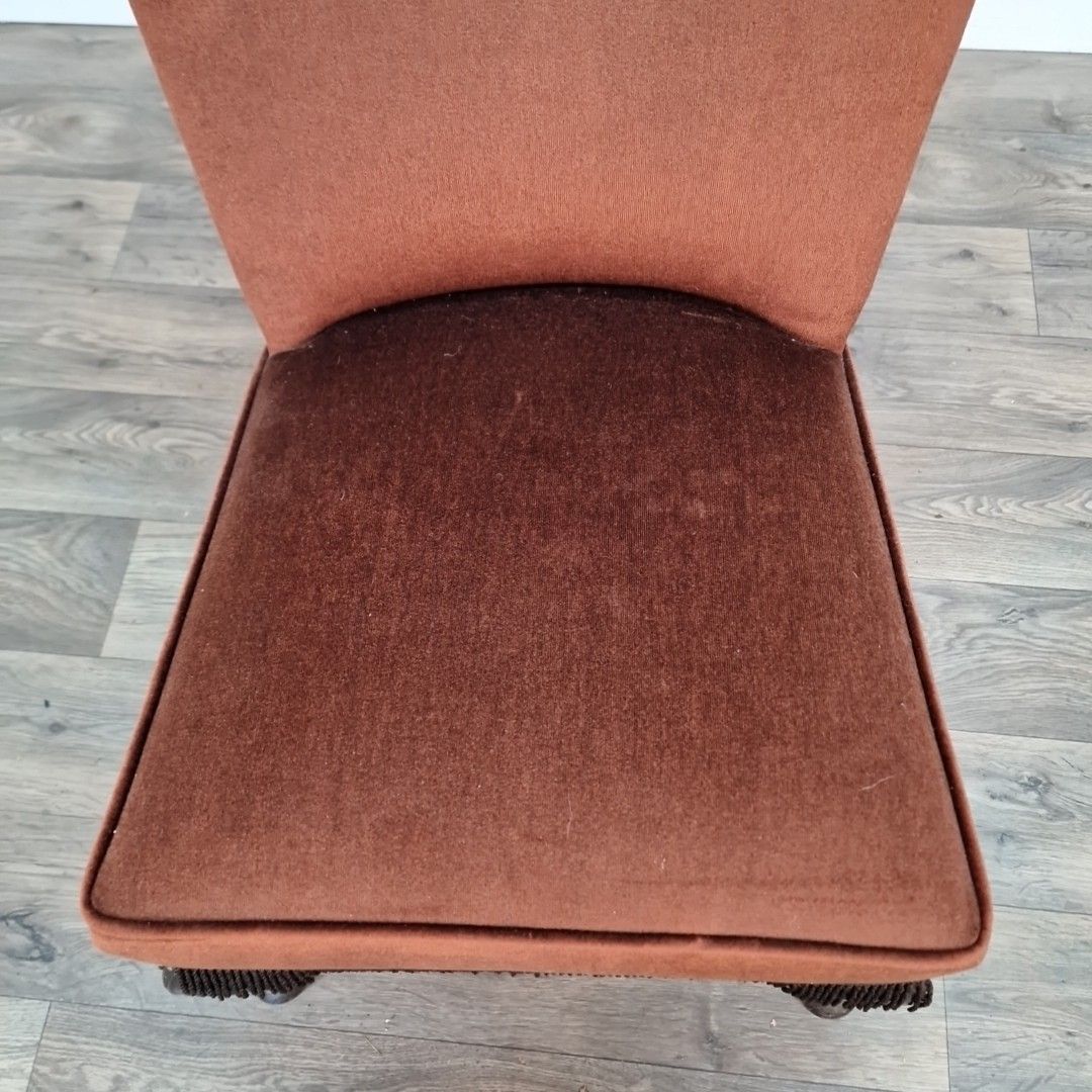 Vintage Bedroom Nursing Chair Upholstered Slipper Dressing Seat Cabriole Legs photo 80.0