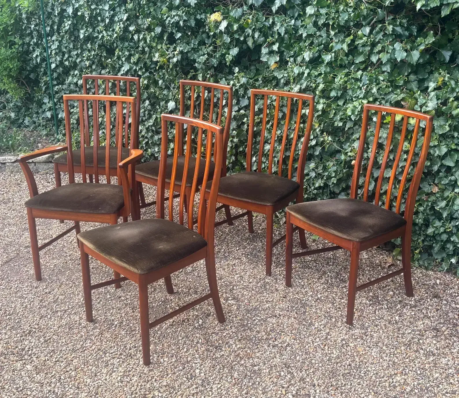 Set Of Six McIntosh Mid Century Teak Dining Chairs C.1970s photo vinterior