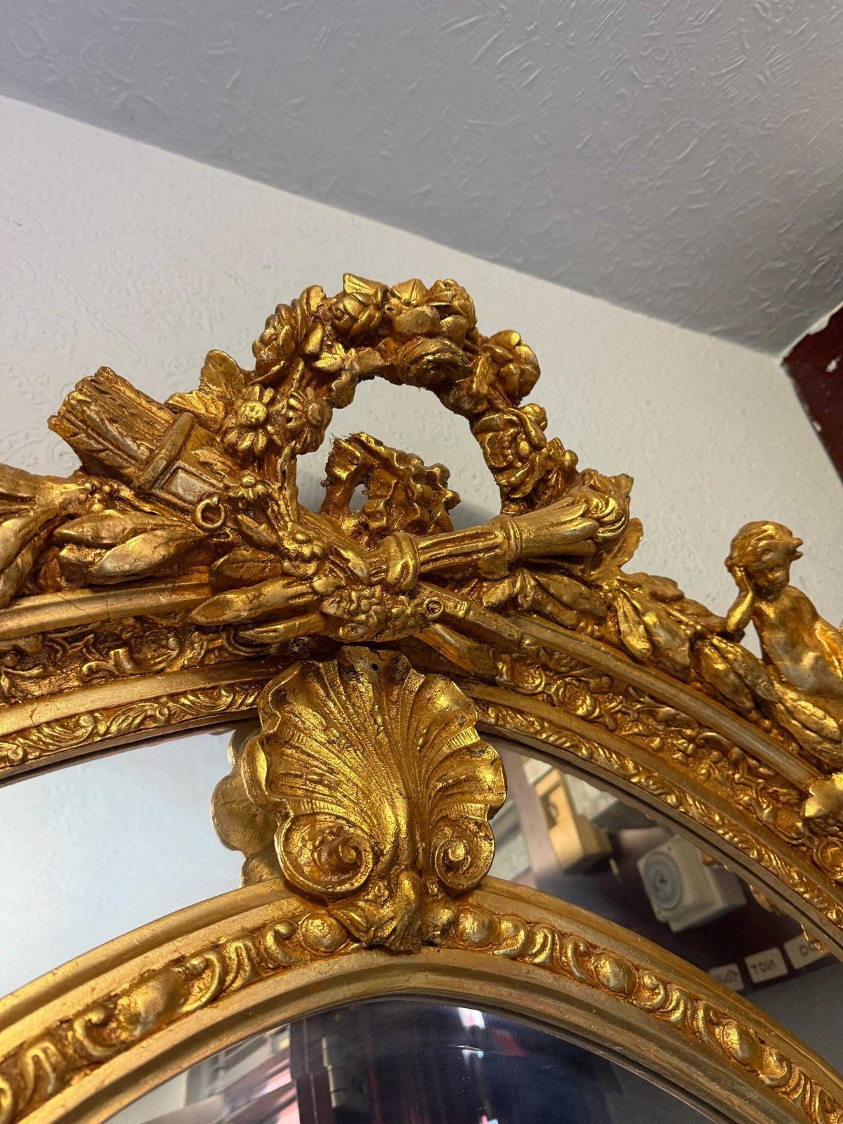 Grand Antique Style Gilded Mirror – Ornate French Rococo Design photo Home Decor