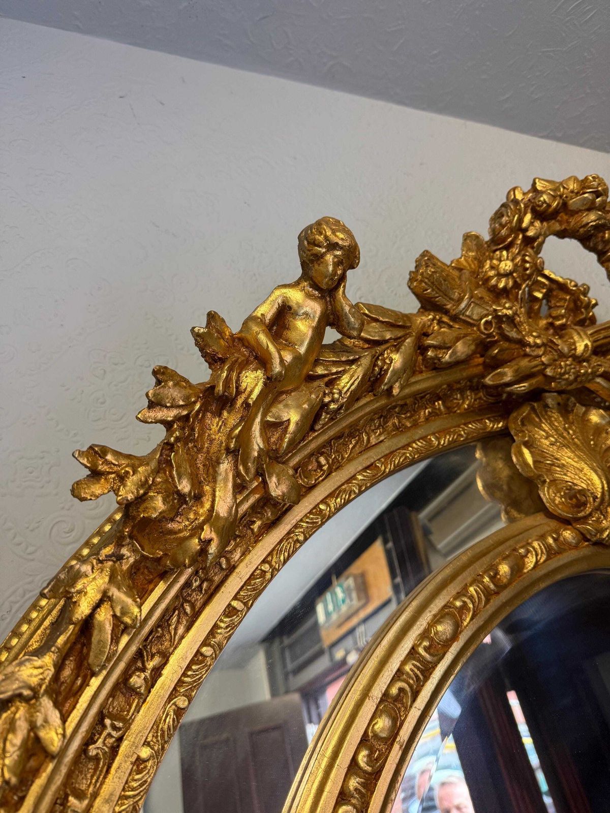 Grand Antique Style Gilded Mirror – Ornate French Rococo Design photo vinterior