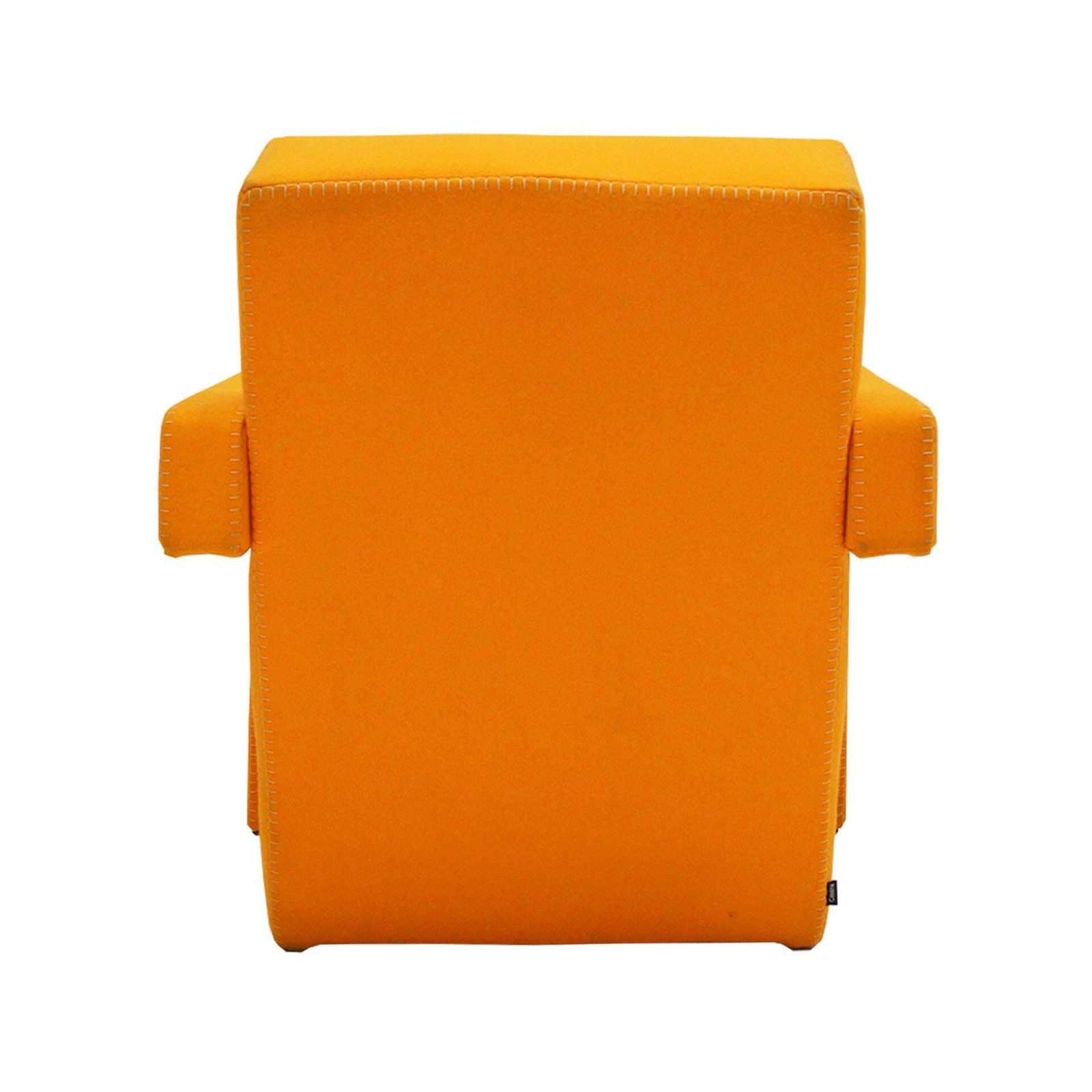 20th Century Thomas Rietveld Orange Wool Fabric Pair Of Utrecht Armchairs 1935 photo vinterior