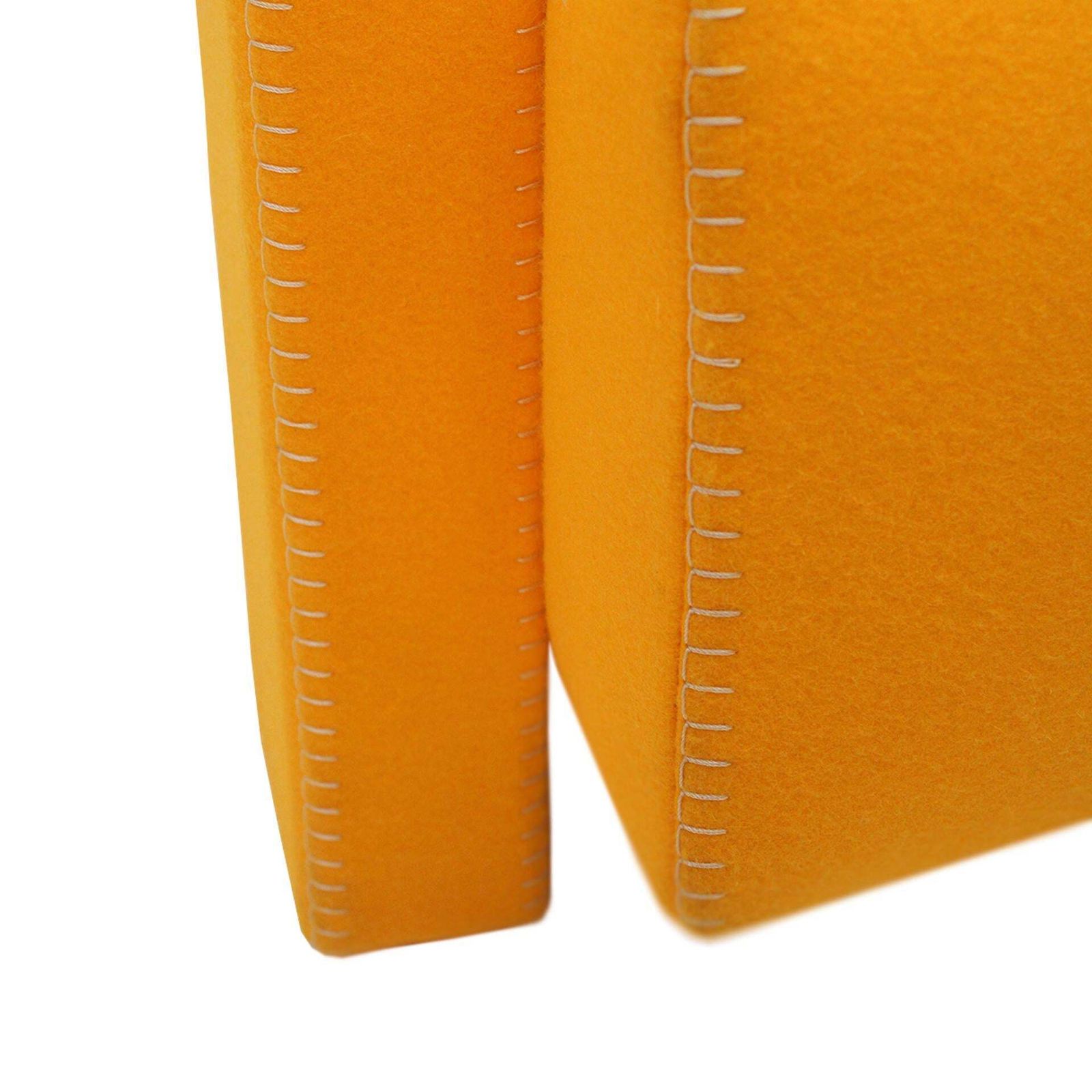 20th Century Thomas Rietveld Orange Wool Fabric Pair Of Utrecht Armchairs 1935 photo vintage
