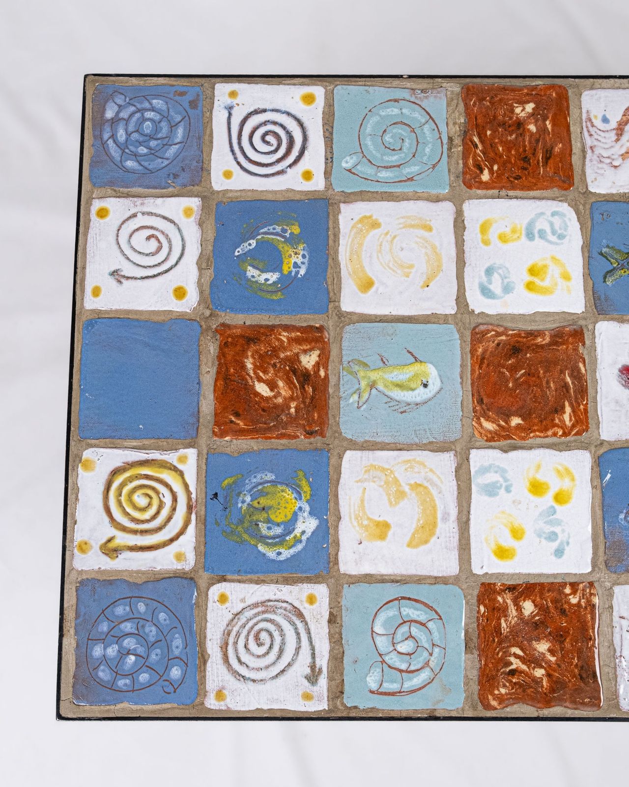 Coffee Table In Wrought Iron And Glazed Ceramic Tiles, France, 2013 photo buy