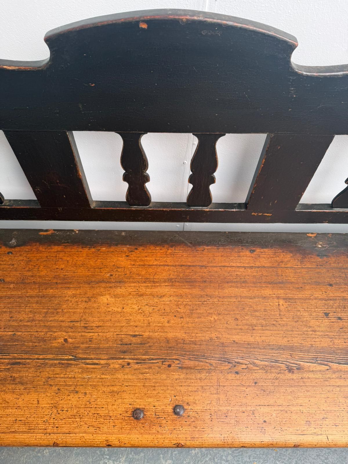 A Georgian Original Hungarian Painted Black Pine 3 Seater Bench photo buy