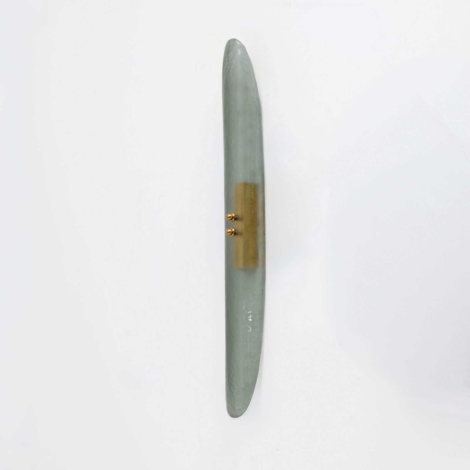 Pair Of Fontana Arte Style Mid Century Modern Aqua Green Murano Glass Sconces photo for sale