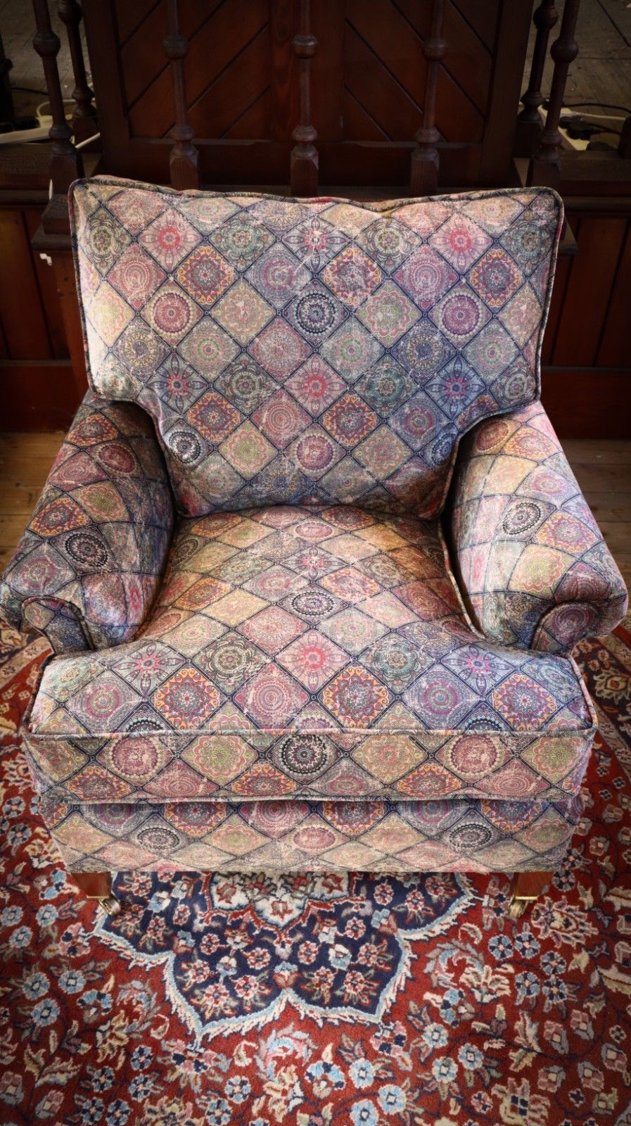 Stunning George Smith Short Scroll Arm Signature Armchair With Cushion Back 🚚 photo vinterior