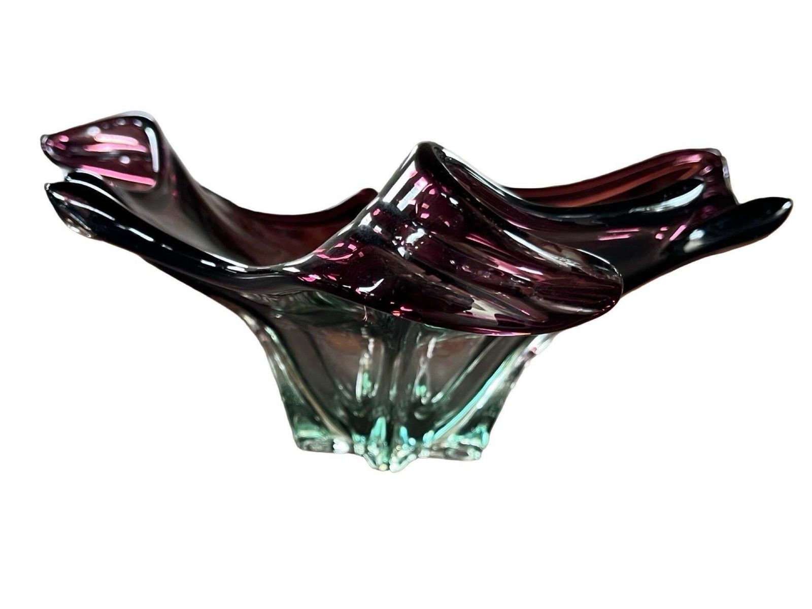 Murano Submerged Blown Glass Centerpiece Attributed To Fratelli Toso, 1960 1970 photo for sale