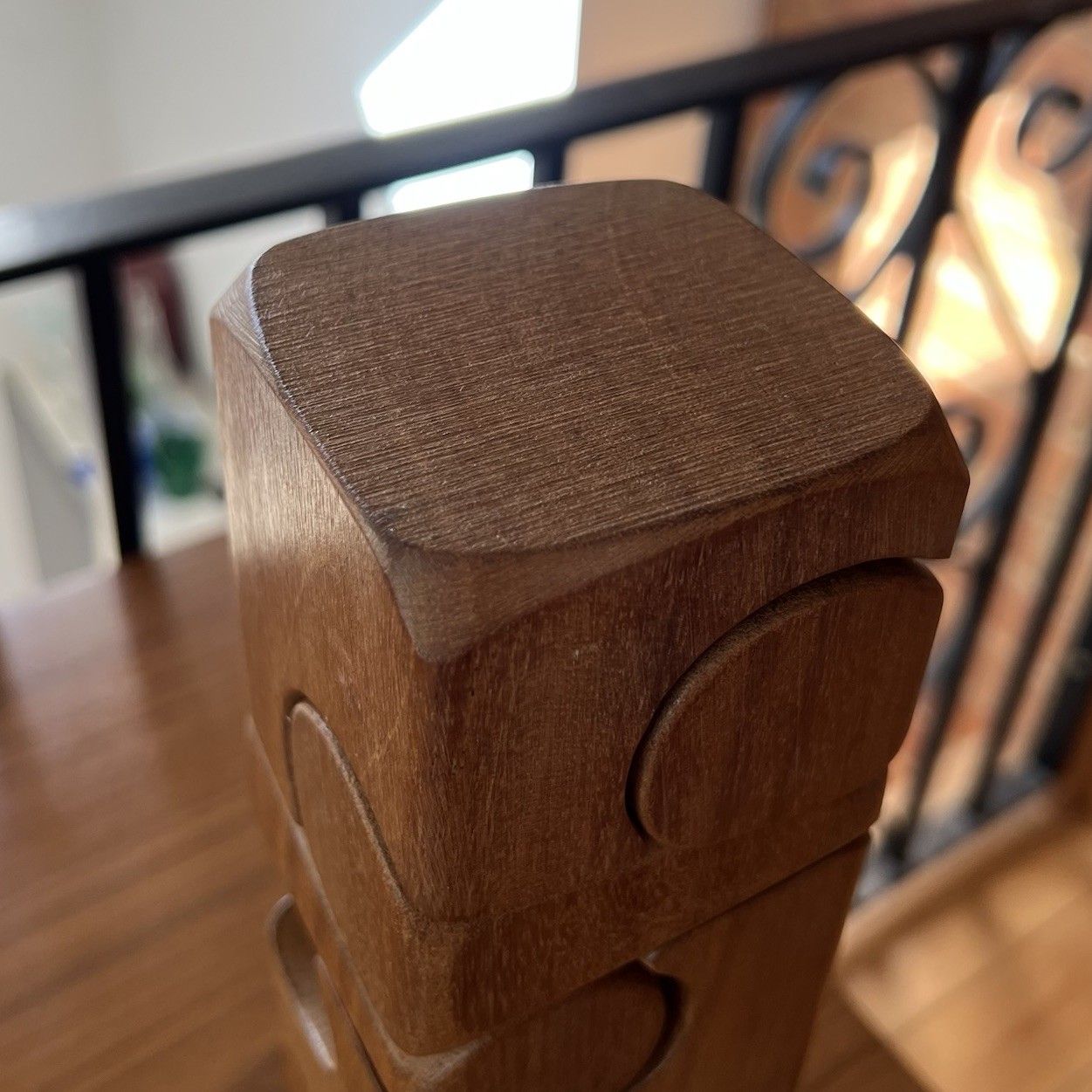 Art Brian Willsher Vintage Puzzle Sculpture Mahogany Mid Century Abstract Geometric photo