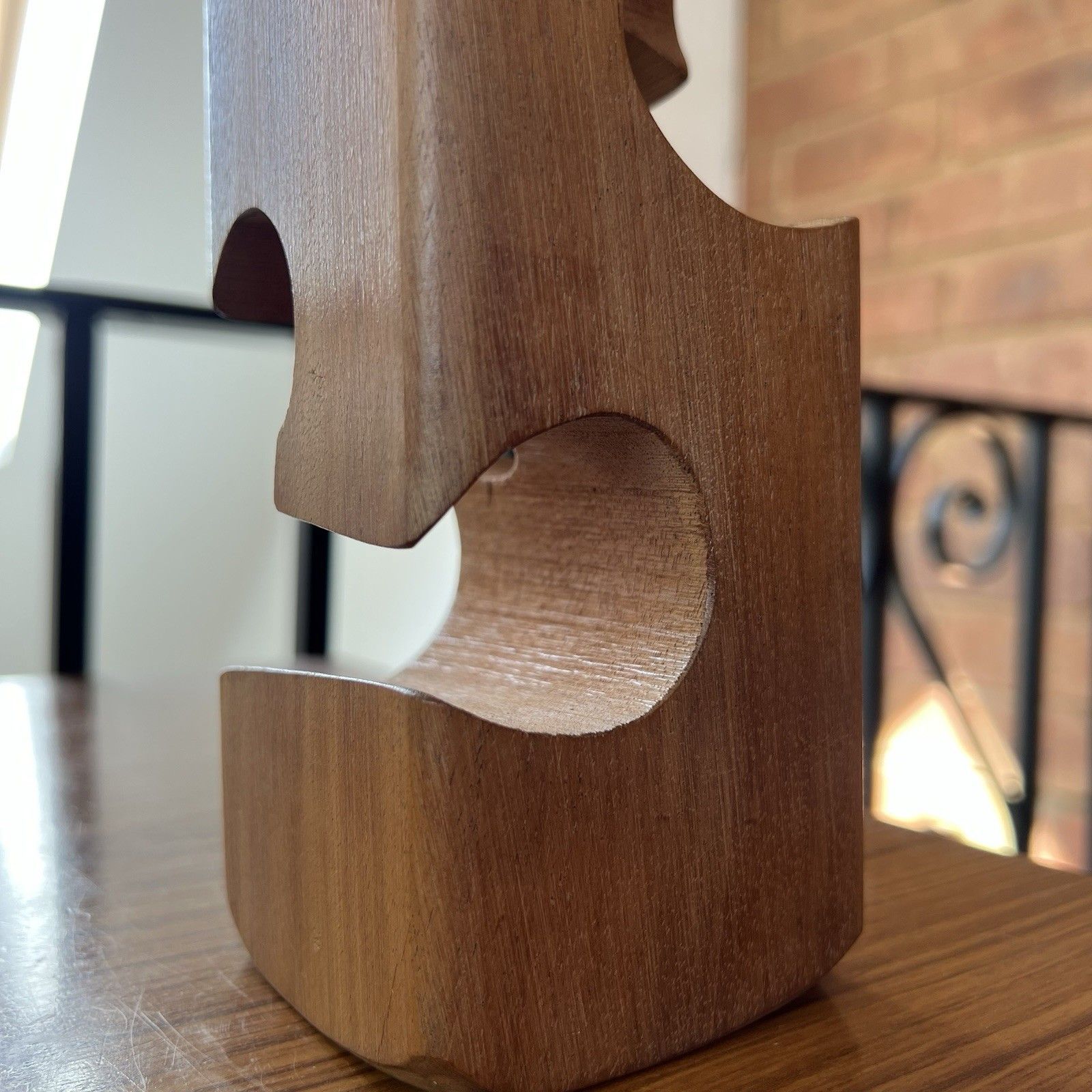 photo buy Brian Willsher Vintage Puzzle Sculpture Mahogany Mid Century Abstract Geometric