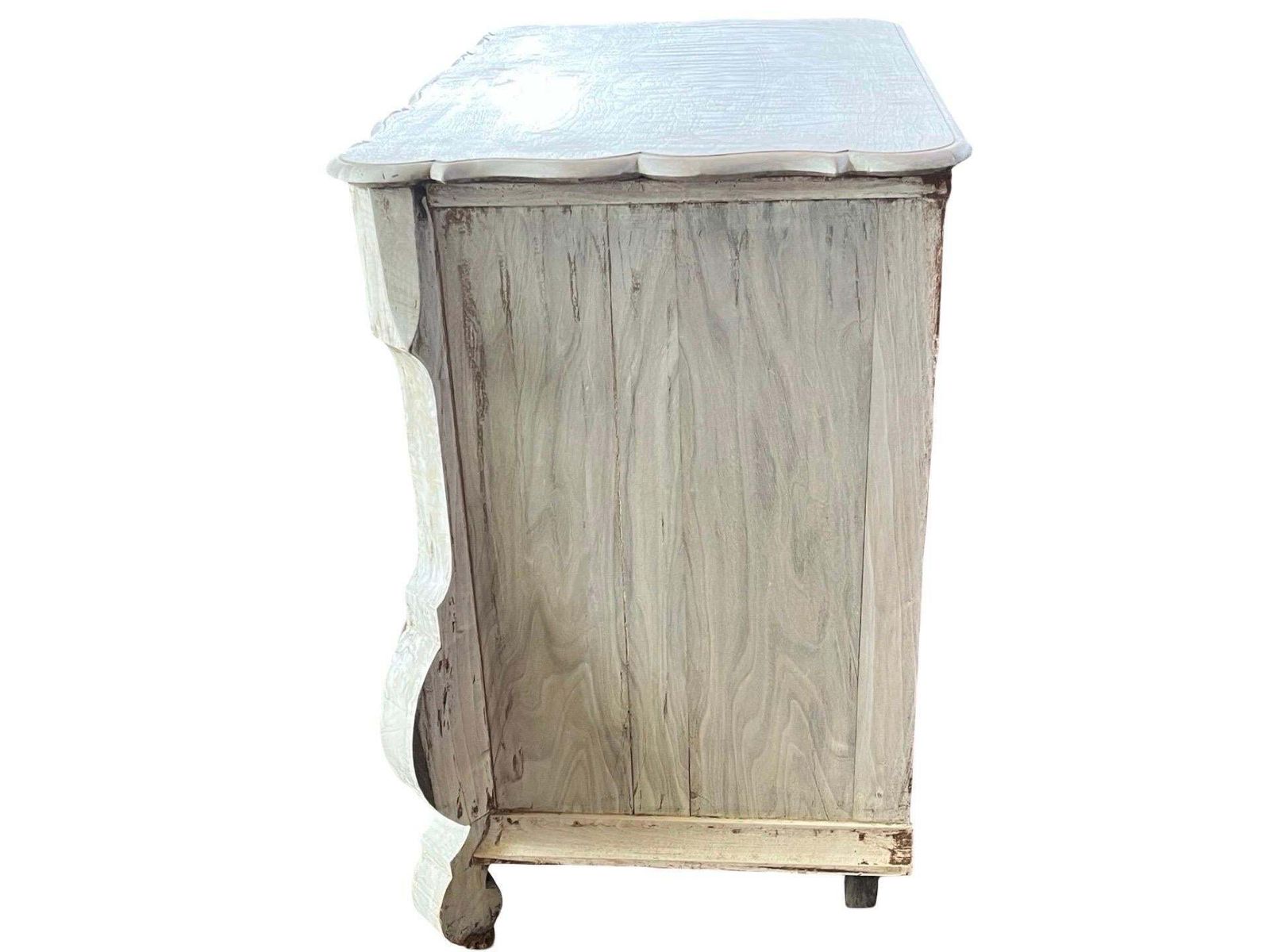 photo for sale Bleached Dutch Oak Bombay Chest Of Drawers With Walnut Burl Veneer, 1820s