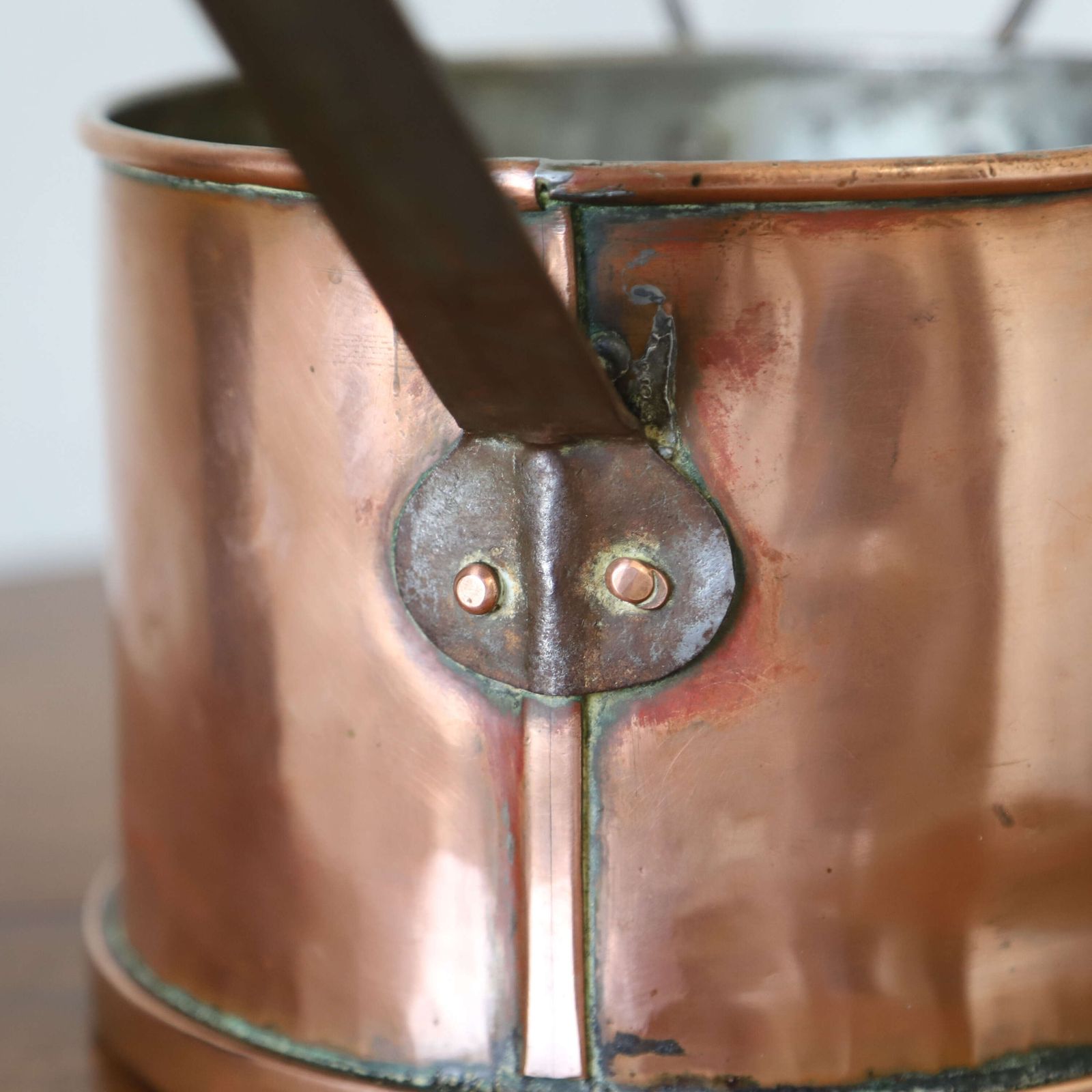 photo for sale Mid‑19th Century Victorian Hand‑Beaten Heavy Gauge Copper Saucepan/Milk Pan