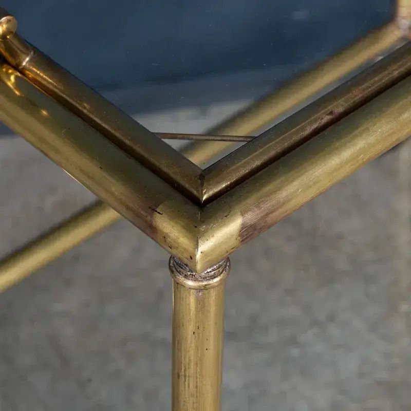 Vintage 1980s Brass Framed Drinks Trolley With Lift Out   Italy photo Furniture
