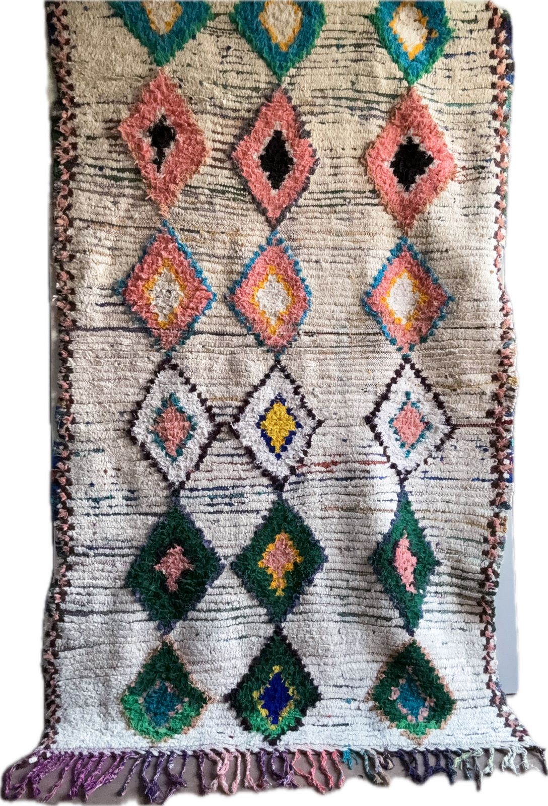 Authentic Vintage Moroccan Beni Berber Handwoven Wool Rug 236 Cm X 126 Cm photo furniture