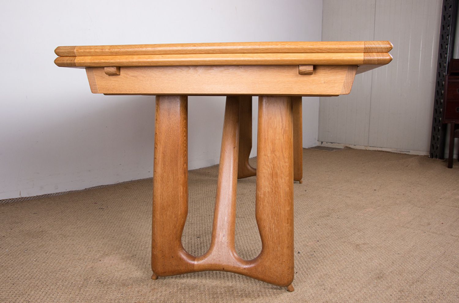 8000.0 Very Large Extendable Dining Table, 320 Cm, In Oak By Guillerme And Chambron For Votre Maison 1960. photo
