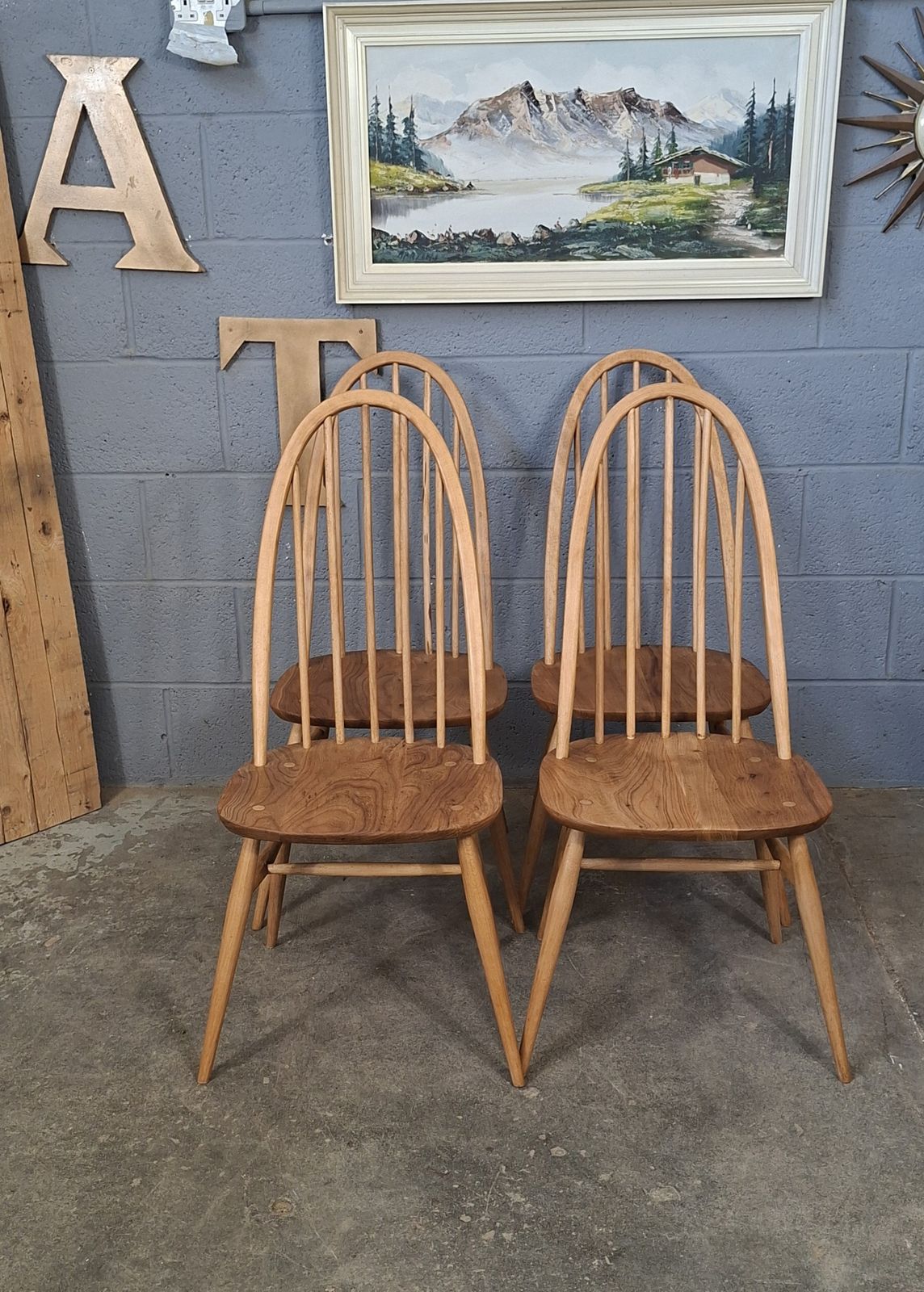 Ercol Dining Chairs ~ Mid Century ~ Vintage ~ Restored ~ Set photo furniture