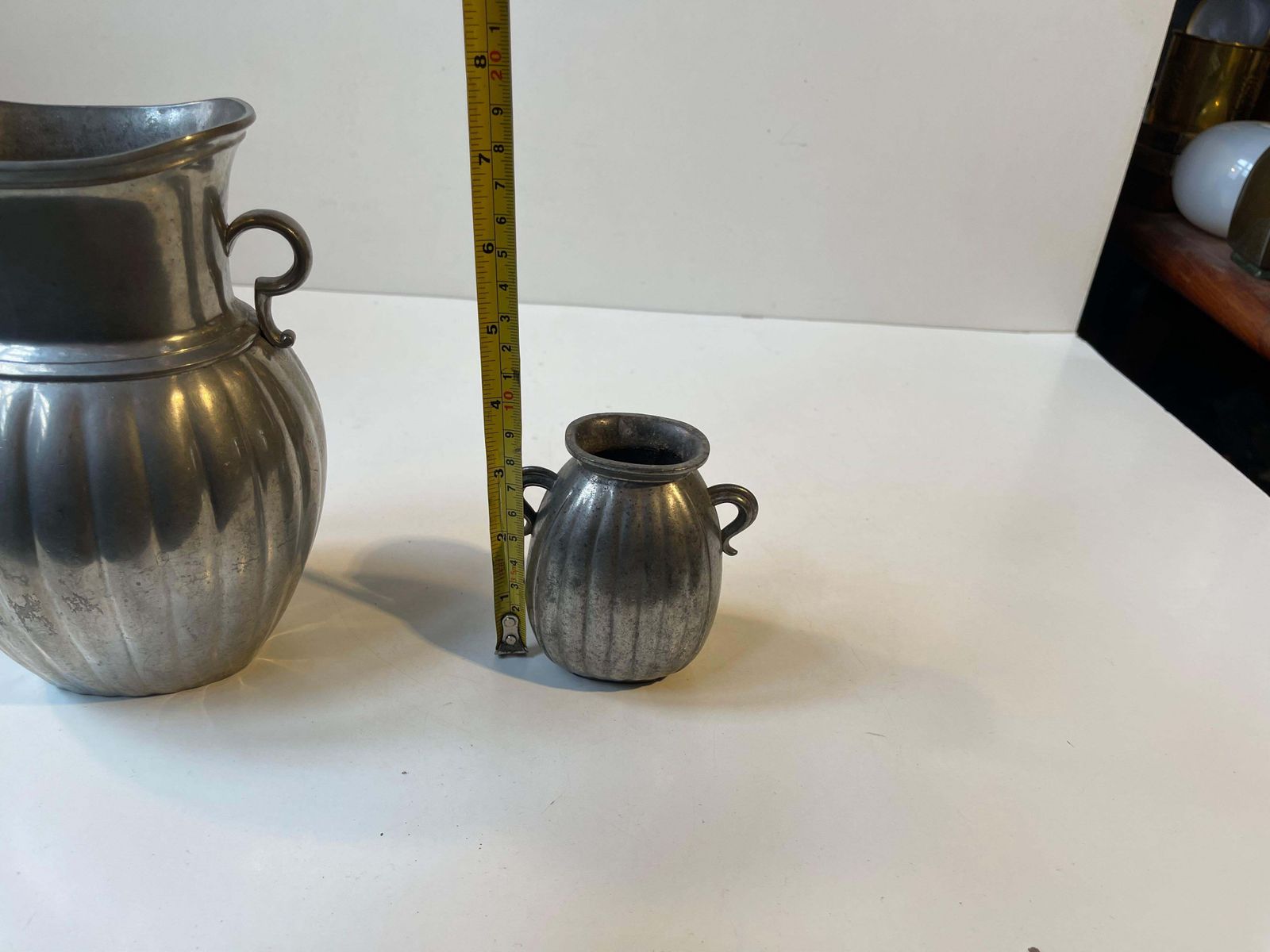 Home Decor Just Andersen Art Deco Vases In Pewter, 1940s, Amphora Style photo