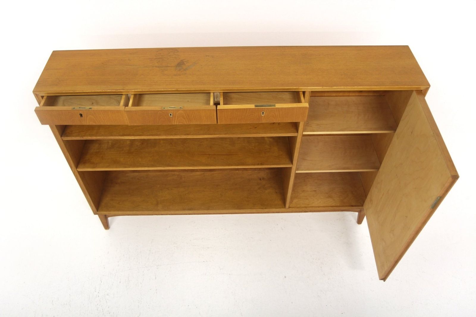 Modern Scandinavian Elm Bookshelf, Sweden, 1940s photo 775.0