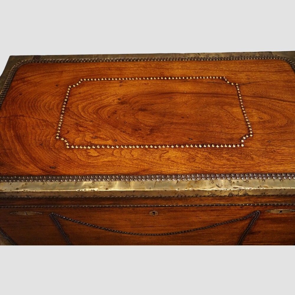 photo for sale Regency Brass Bound Camphor Wood Trunk