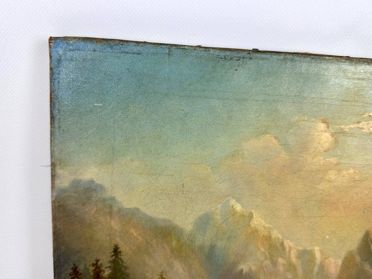 German School Artist, Mountain Landscape, Oil On Canvas, 19th Century photo vinterior