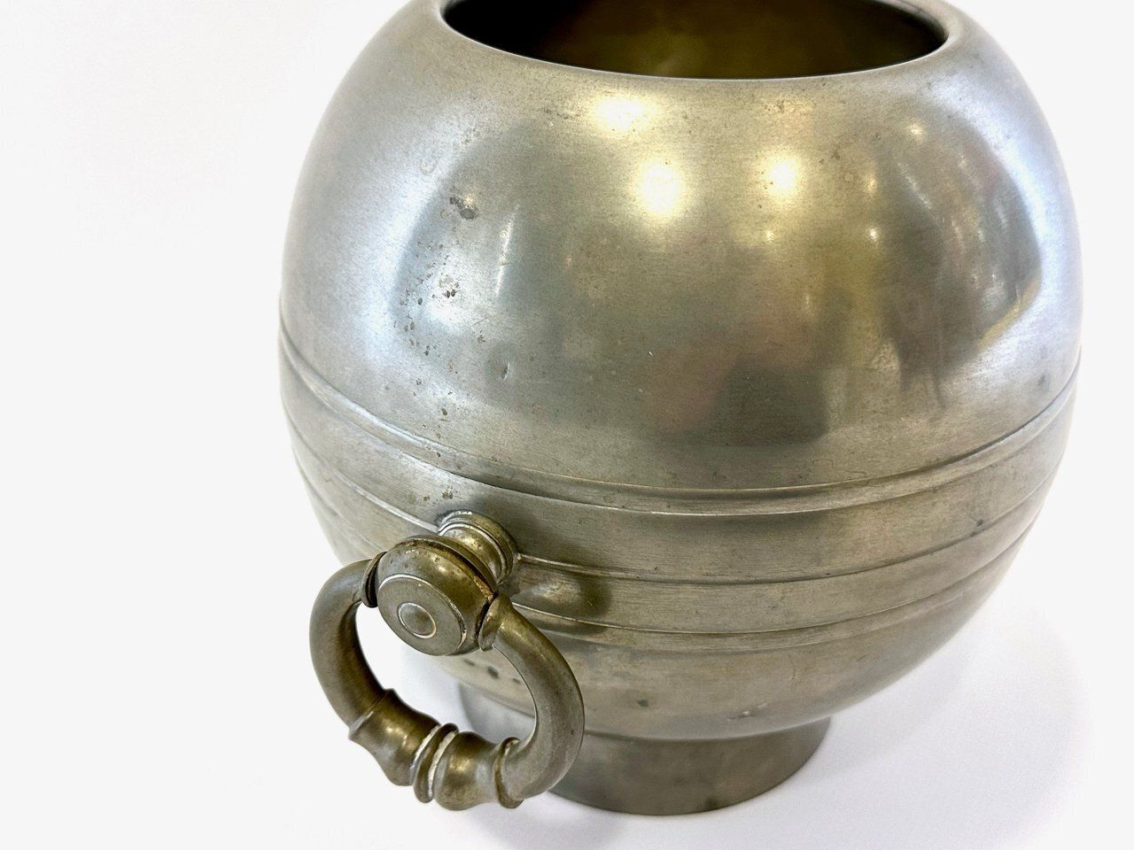 Swedish Art Deco Pewter Globe Vase With Handles From Gab, 1935 photo vinterior