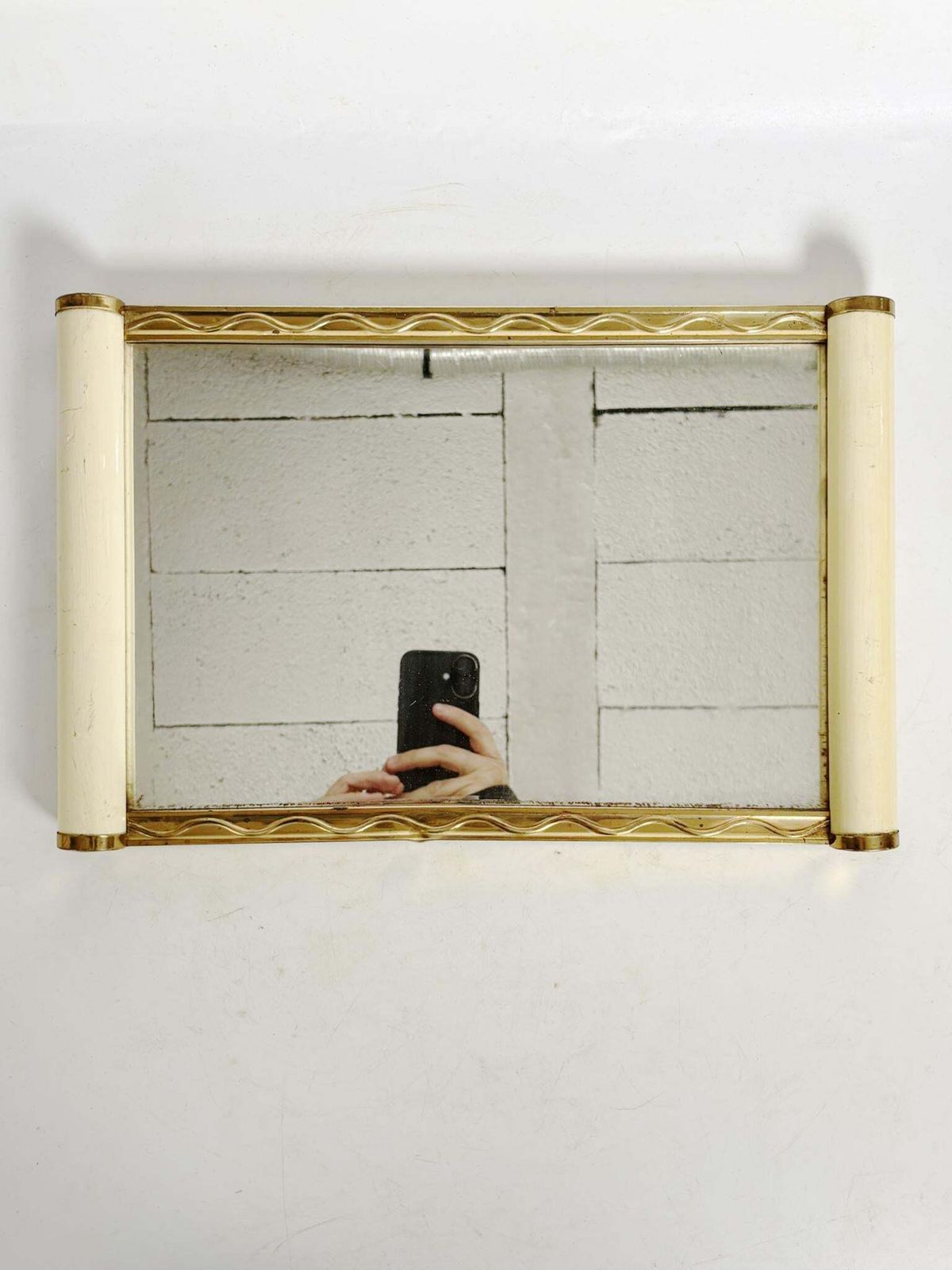 Art Deco Wooden And Mirrored Tray, France, 1940