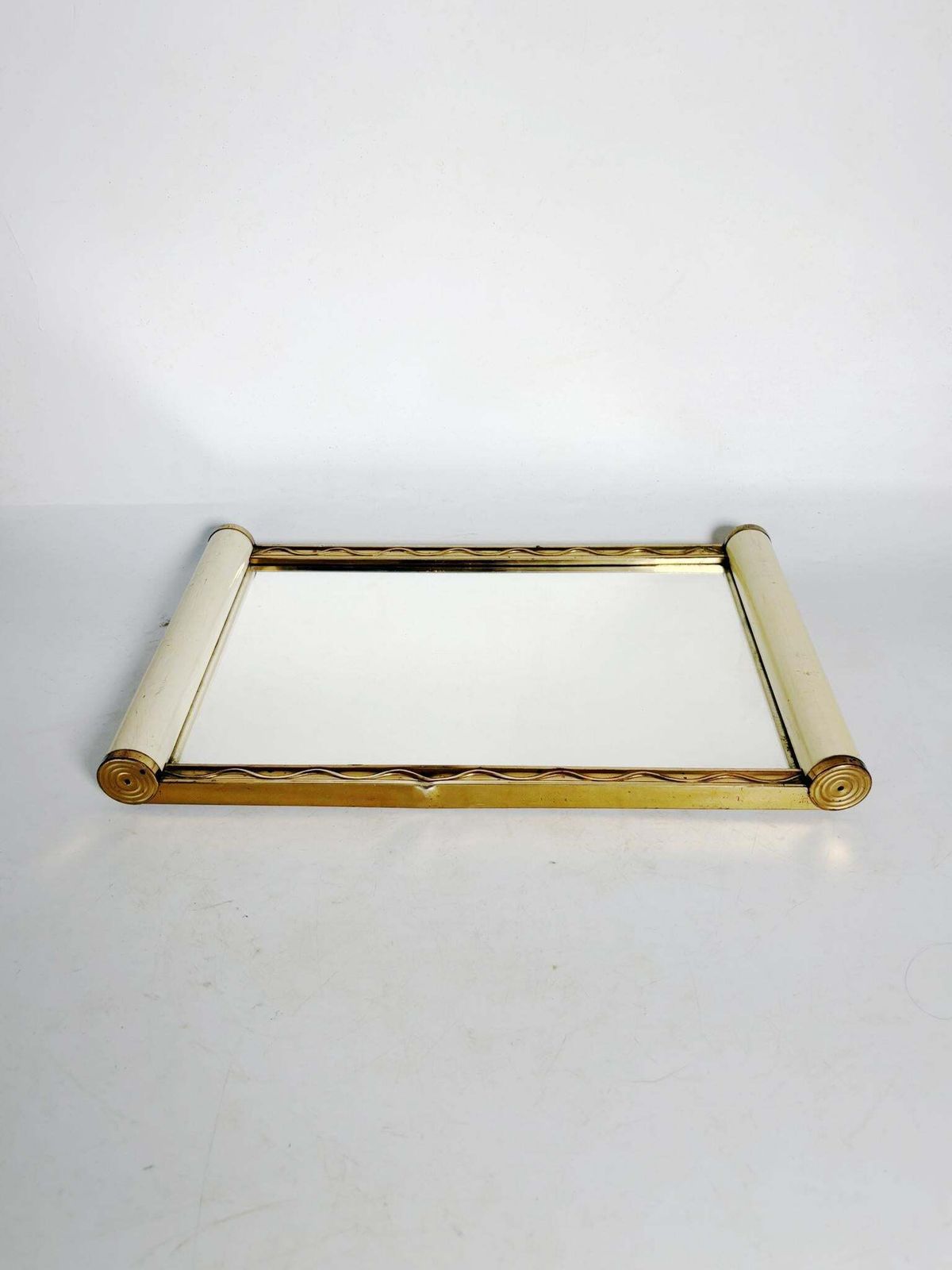 Art Deco Wooden And Mirrored Tray, France, 1940 photo buy
