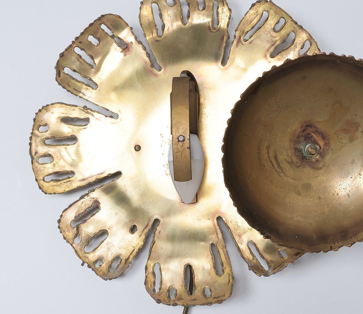 Brass Flower Wall Lamp By Svend Aage Holm Sørensen For Holm Sørensen & Co, 1960s photo buy